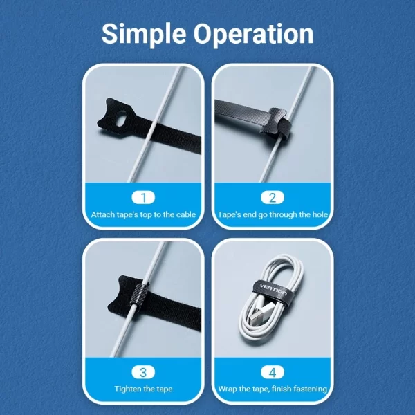 Vention Organizer Winder Cable for earphoe aux usb office Tidy Management Clips Cable Holder - Image 5